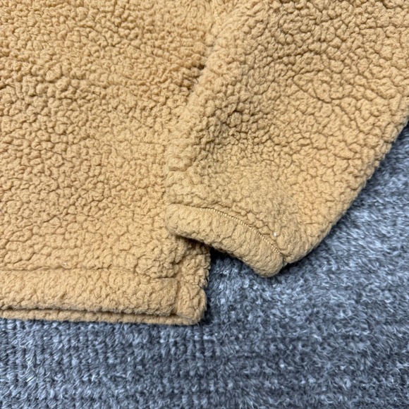 Hollister Womens Sherpa Fleece Jacket M Tan Full Zip Teddy Coat - Picture 5 of 7